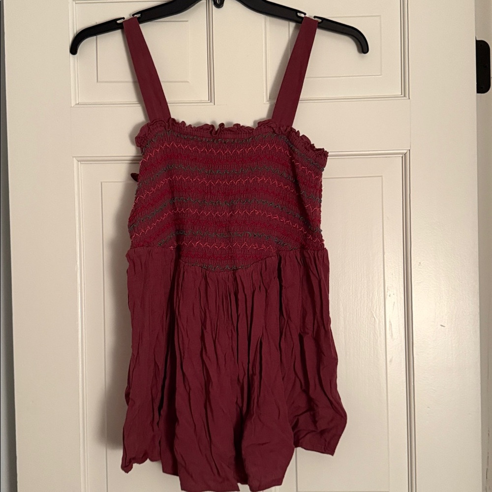 Torrid Burgundy Smocked Top